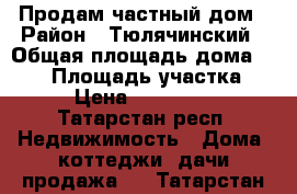 Продам частный дом › Район ­ Тюлячинский › Общая площадь дома ­ 100 › Площадь участка ­ 15 › Цена ­ 3 500 000 - Татарстан респ. Недвижимость » Дома, коттеджи, дачи продажа   . Татарстан респ.